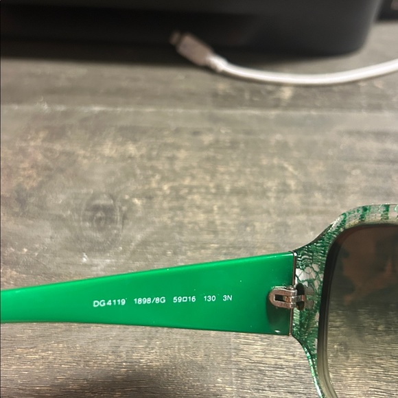 Dolce & Gabbana Emerald Green Lace Sunglasses‎ main image 6